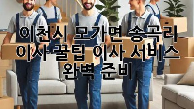 이천시 모가면 송곡리 이사 꿀팁🍯 이사 서비스 완벽 준비!